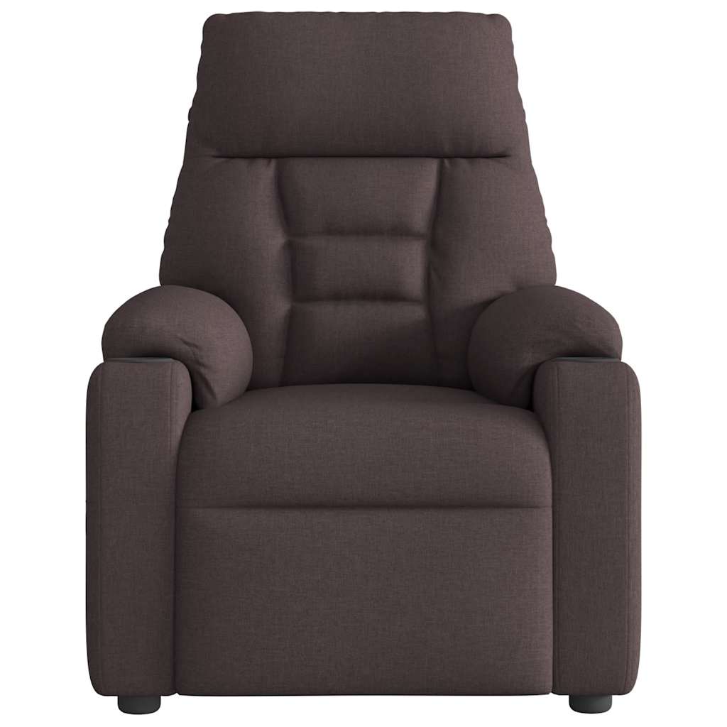vidaXL Fotoliu electric de masaj rabatabil, maro închis, textil