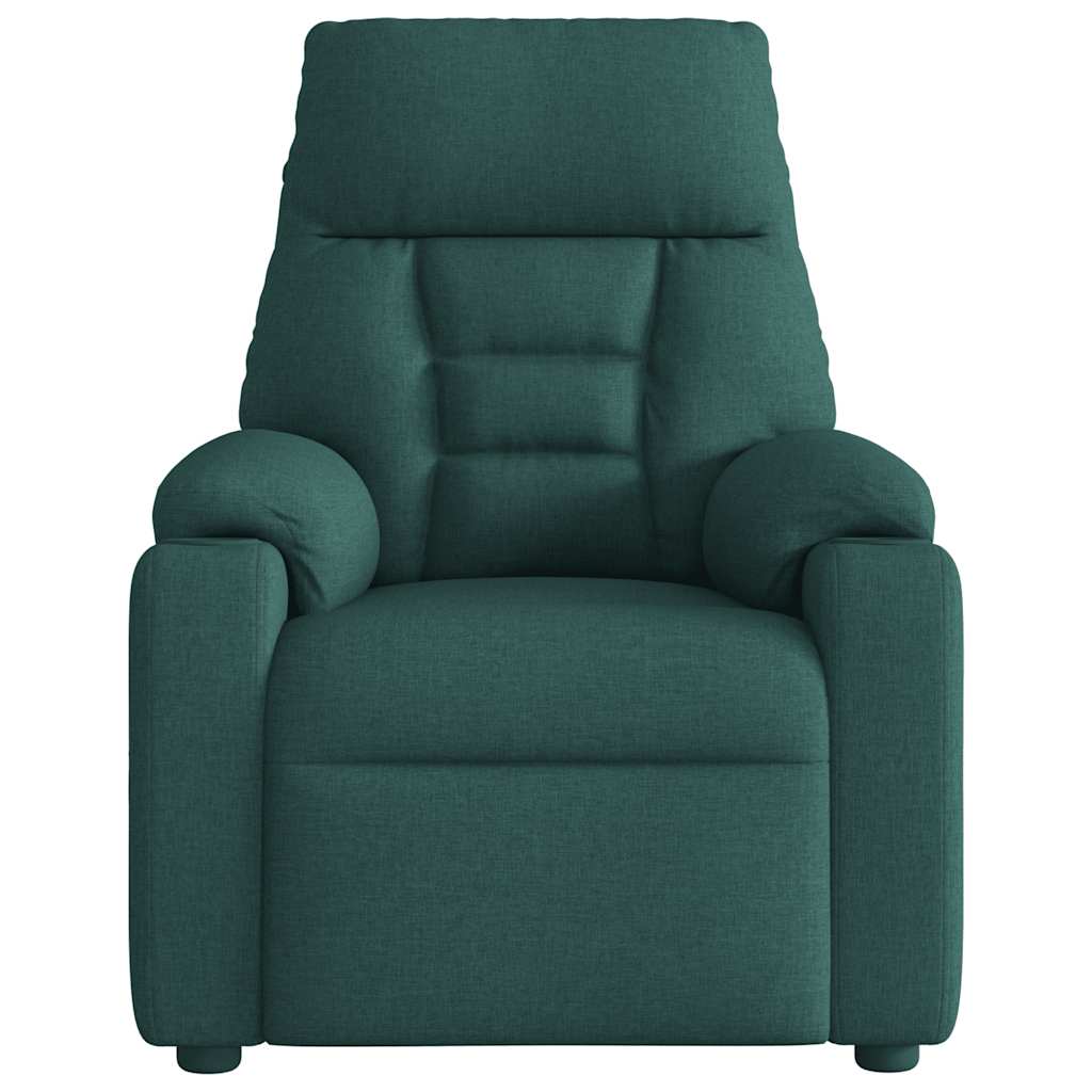 vidaXL Fotoliu electric de masaj rabatabil, verde închis, textil vidaXL Fotoliu electric de masaj rabatabil, verde închis, textil