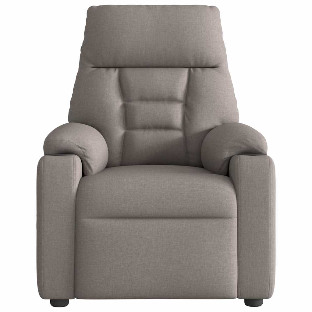 vidaXL Fotoliu electric de masaj rabatabil, gri taupe, textil