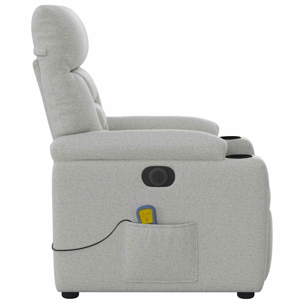 vidaXL Scaun reclinabil electric pentru masaj Cloud Grey Fabric