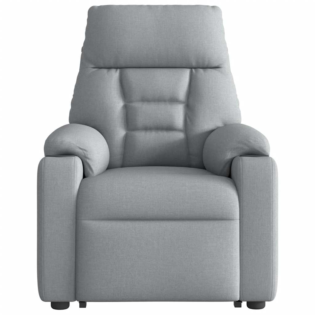 vidaXL Fotoliu rabatabil cu ridicare, gri deschis, material textil