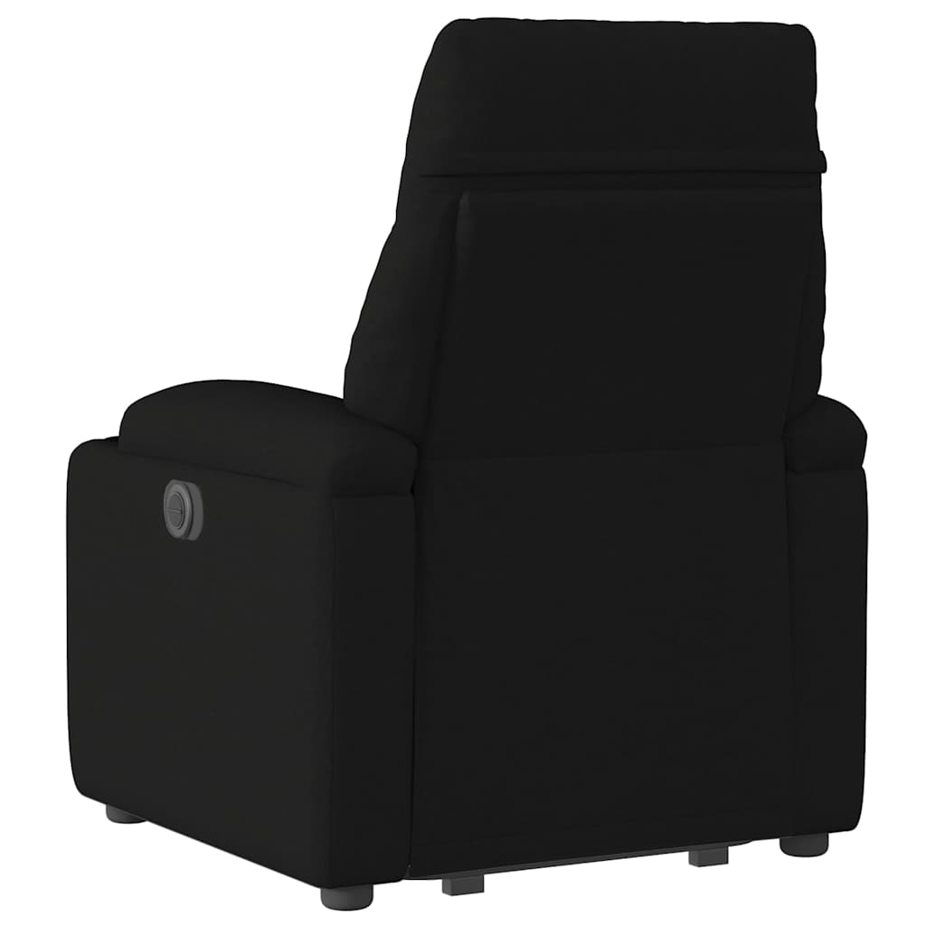 vidaXL Fotoliu rabatabil cu ridicare pe verticală, negru, textil