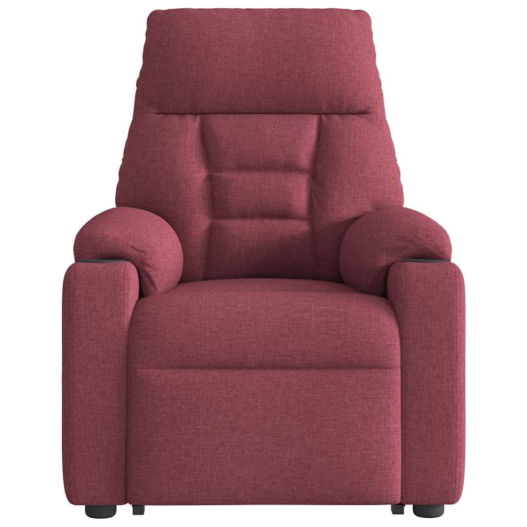 vidaXL Fotoliu rabatabil cu ridicare, roșu vin, material textil