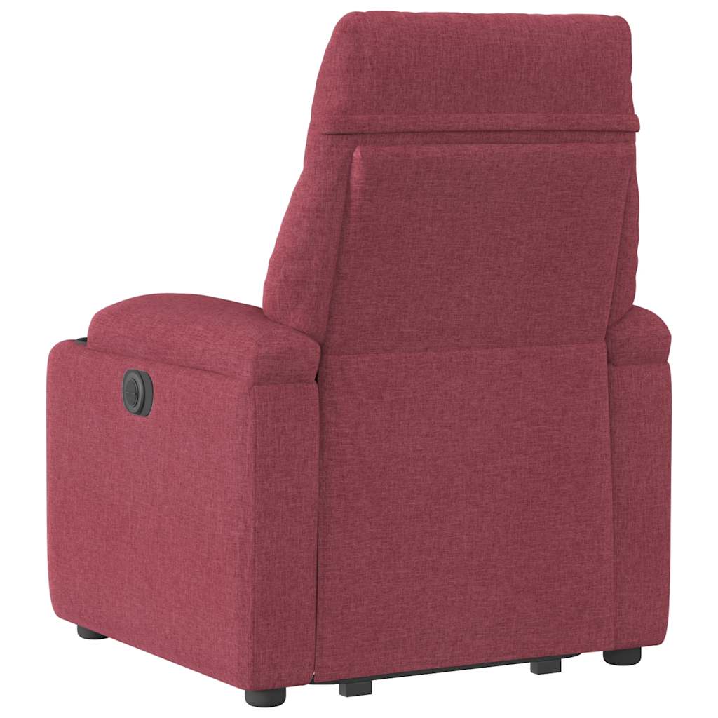 vidaXL Fotoliu rabatabil cu ridicare, roșu vin, material textil