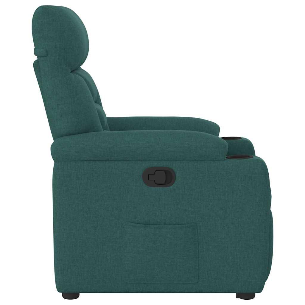 vidaXL Fotoliu rabatabil ridicare pe verticală, verde închis, textil vidaXL Fotoliu rabatabil ridicare pe verticală, verde închis, textil