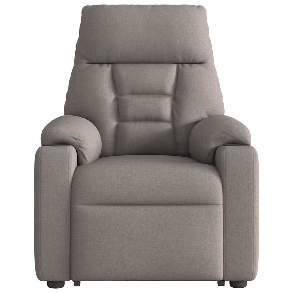 vidaXL Fotoliu rabatabil de masaj cu ridicare, gri taupe, textil