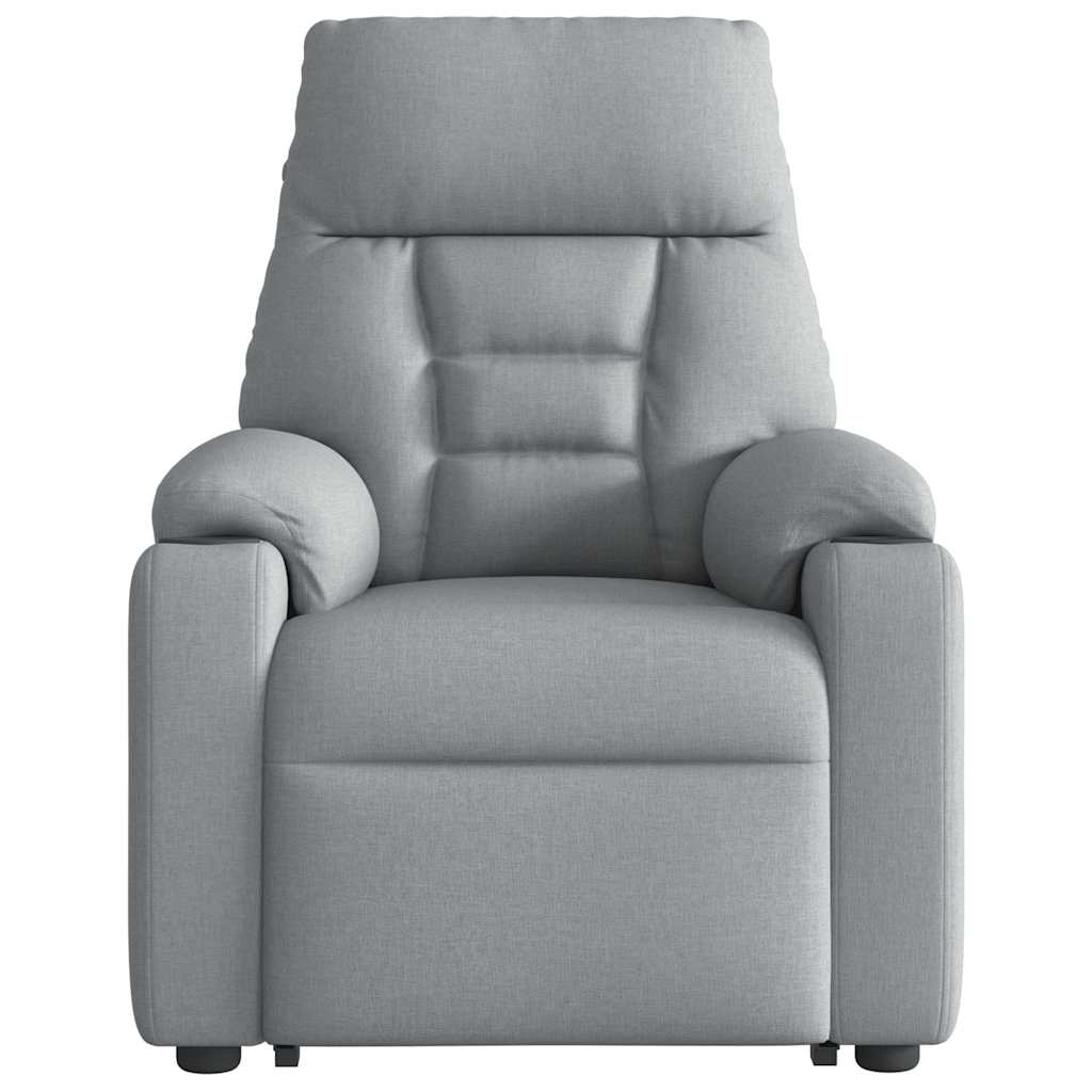 vidaXL Fotoliu electric rabatabil cu ridicare, gri deschis, textil