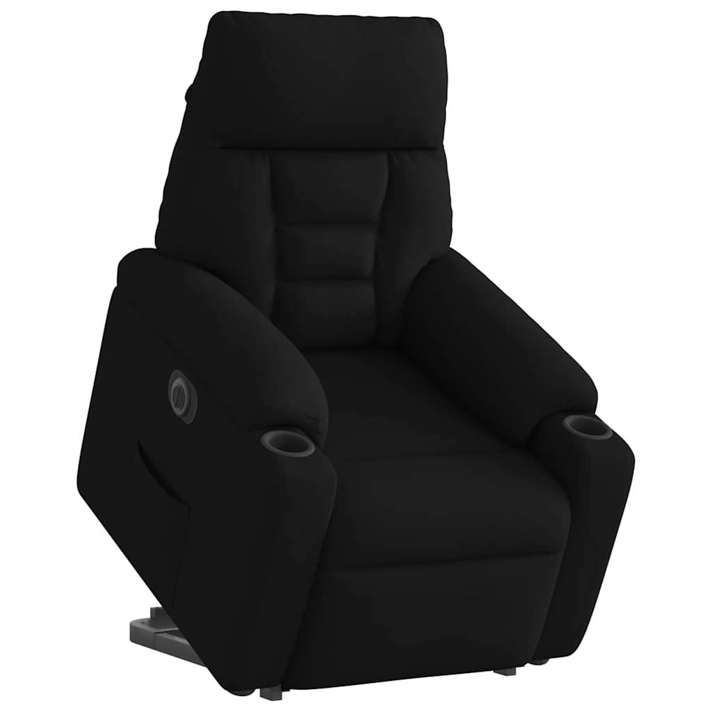 vidaXL Fotoliu electric rabatabil cu ridicare, negru, textil
