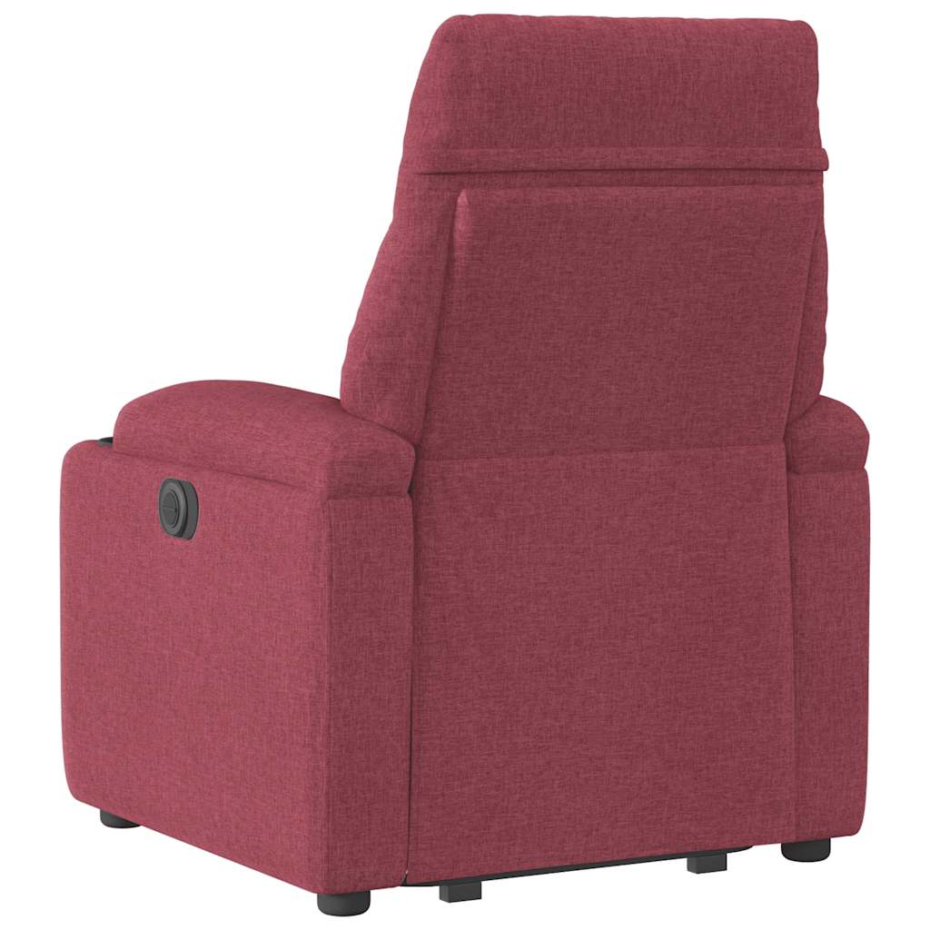 vidaXL Fotoliu electric rabatabil cu ridicare, roșu vin, textil