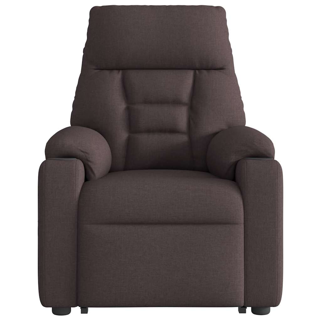 vidaXL Fotoliu electric rabatabil cu ridicare, maro închis, textil
