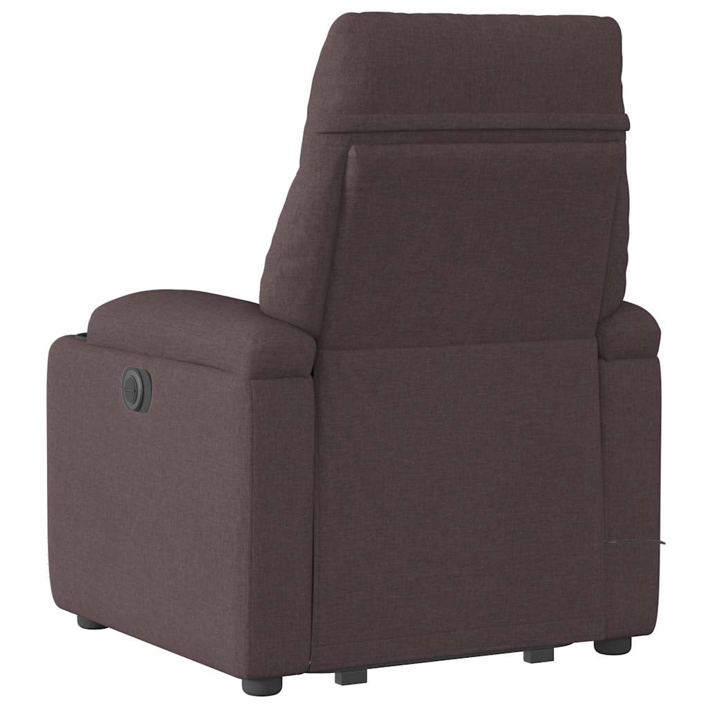 vidaXL Fotoliu electric masaj rabatabil cu ridicare maro închis textil