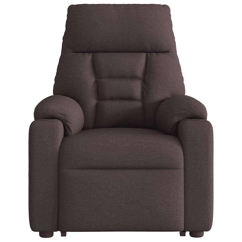 vidaXL Fotoliu electric masaj rabatabil cu ridicare maro închis textil