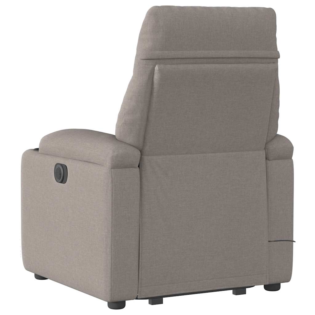 vidaXL Fotoliu electric masaj rabatabil cu ridicare, gri taupe, textil
