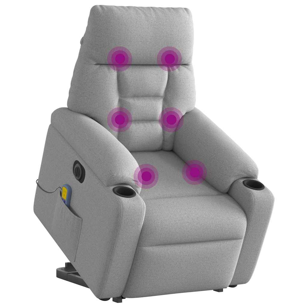 vidaXL Scaun electric pentru masaj picioare în picioare stofa gri nor
