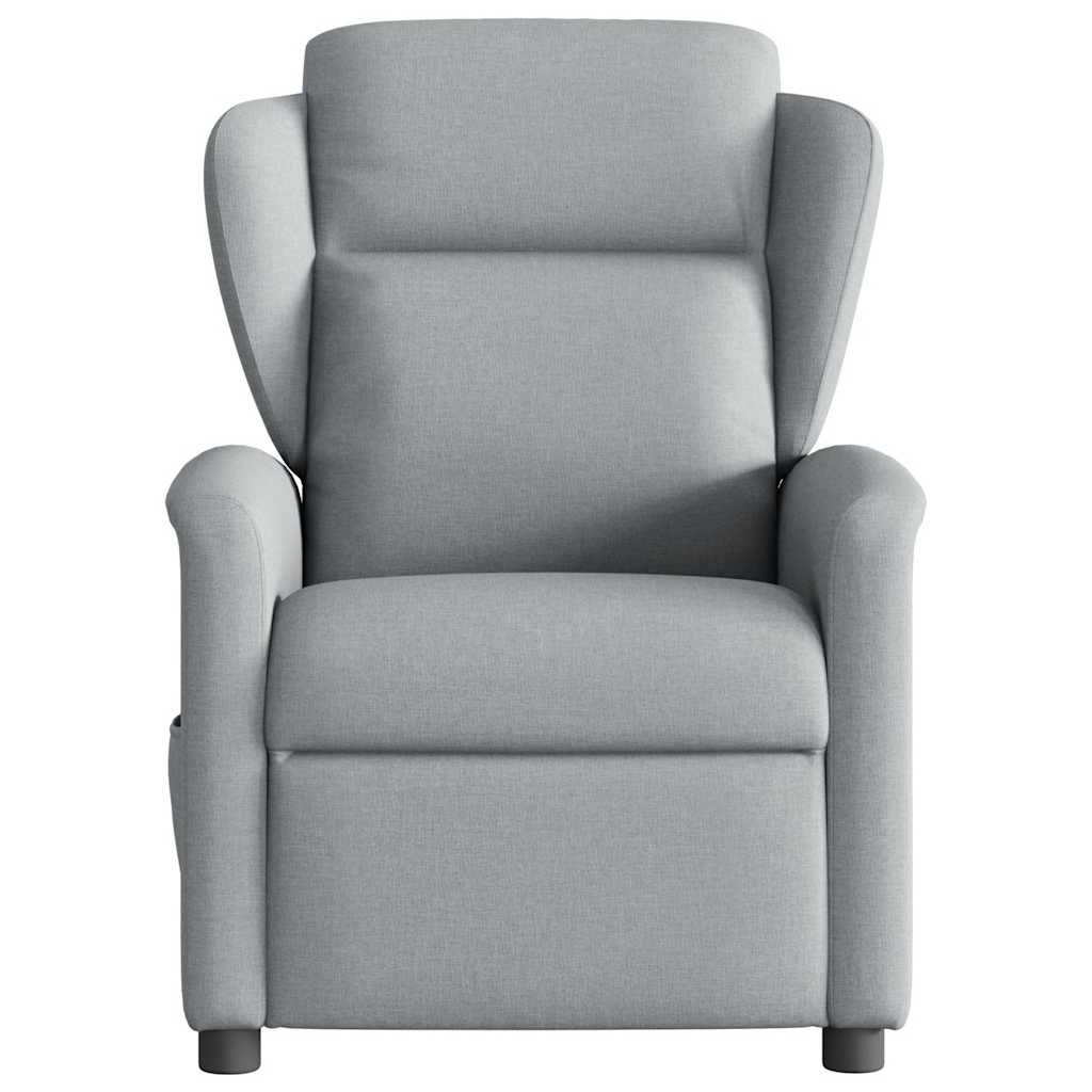 vidaXL Fotoliu rabatabil electric, gri deschis, textil