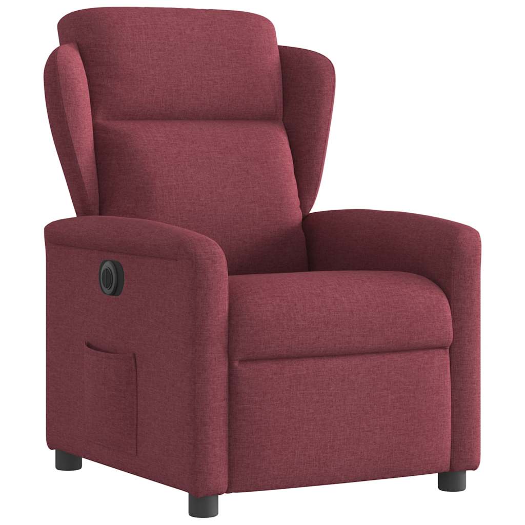 vidaXL Fotoliu rabatabil electric, roșu vin, material textil