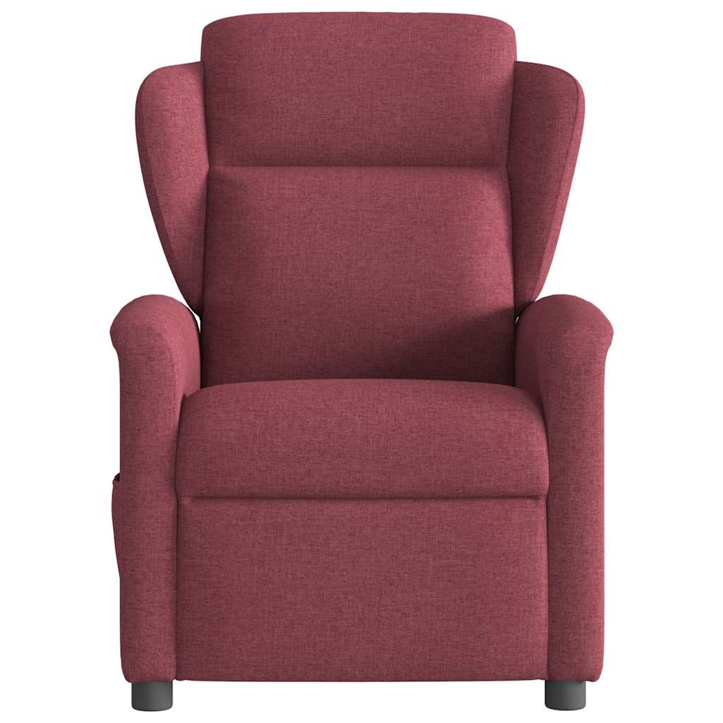 vidaXL Fotoliu rabatabil electric, roșu vin, material textil