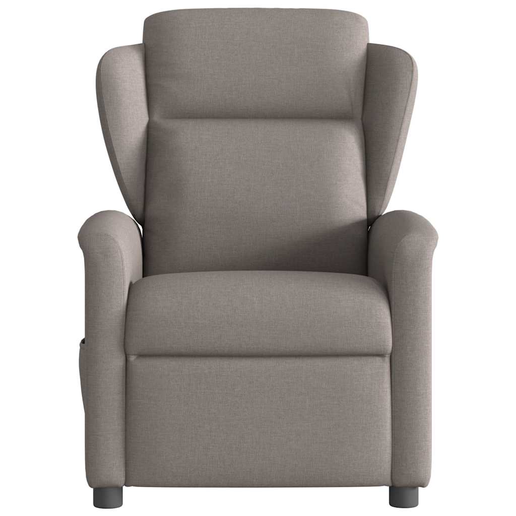 vidaXL Fotoliu rabatabil electric, gri taupe, material textil