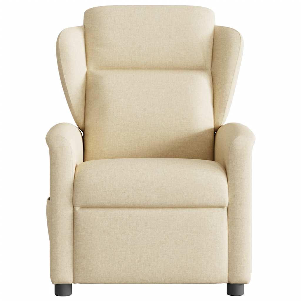 vidaXL Fotoliu rabatabil electric, crem, material textil