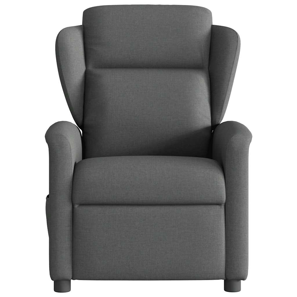 vidaXL Fotoliu electric de masaj rabatabil, gri închis, textil