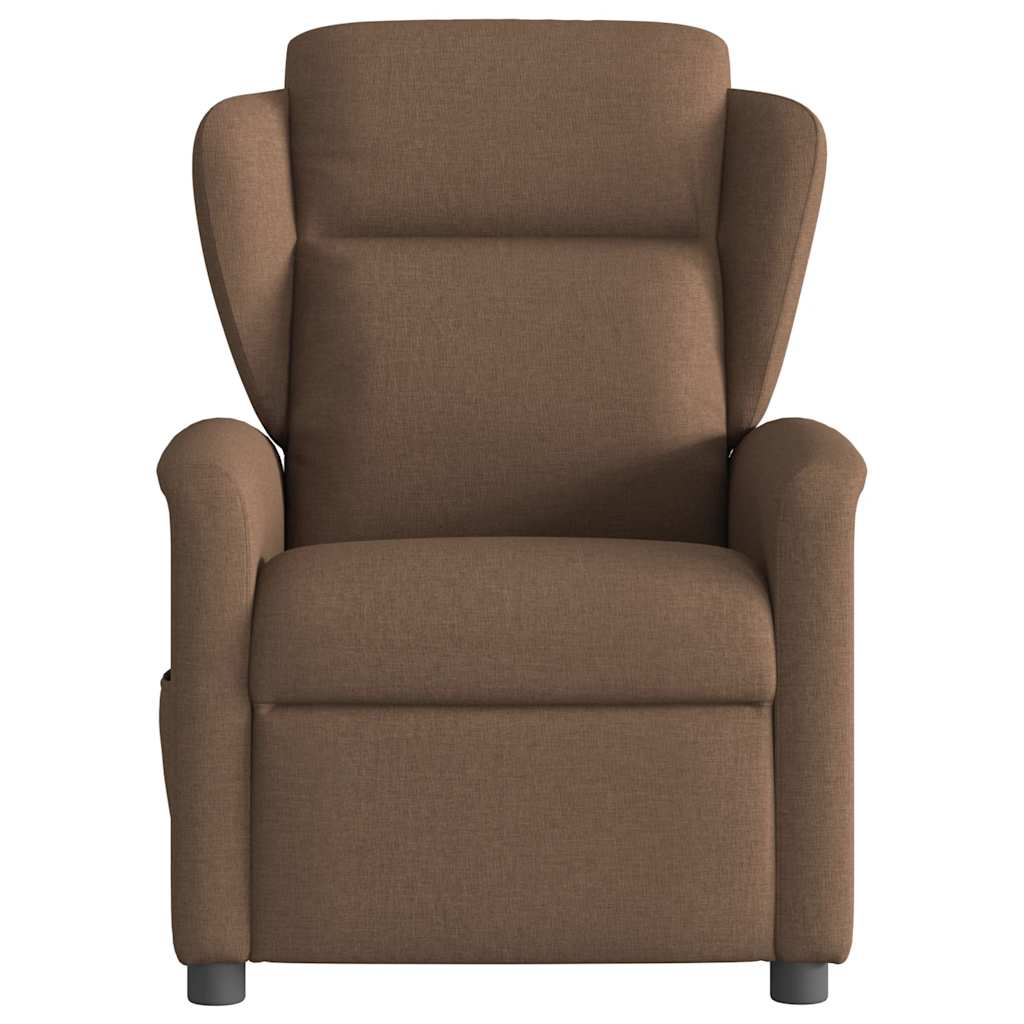 vidaXL Fotoliu electric de masaj rabatabil, maro, textil
