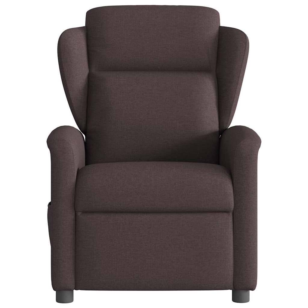vidaXL Fotoliu electric de masaj rabatabil, maro închis, textil
