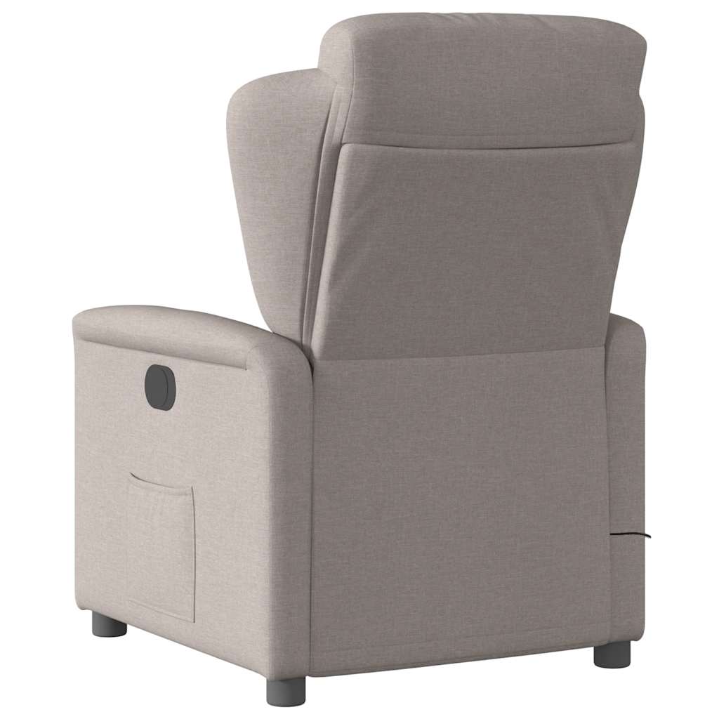 vidaXL Fotoliu electric de masaj rabatabil, gri taupe, textil
