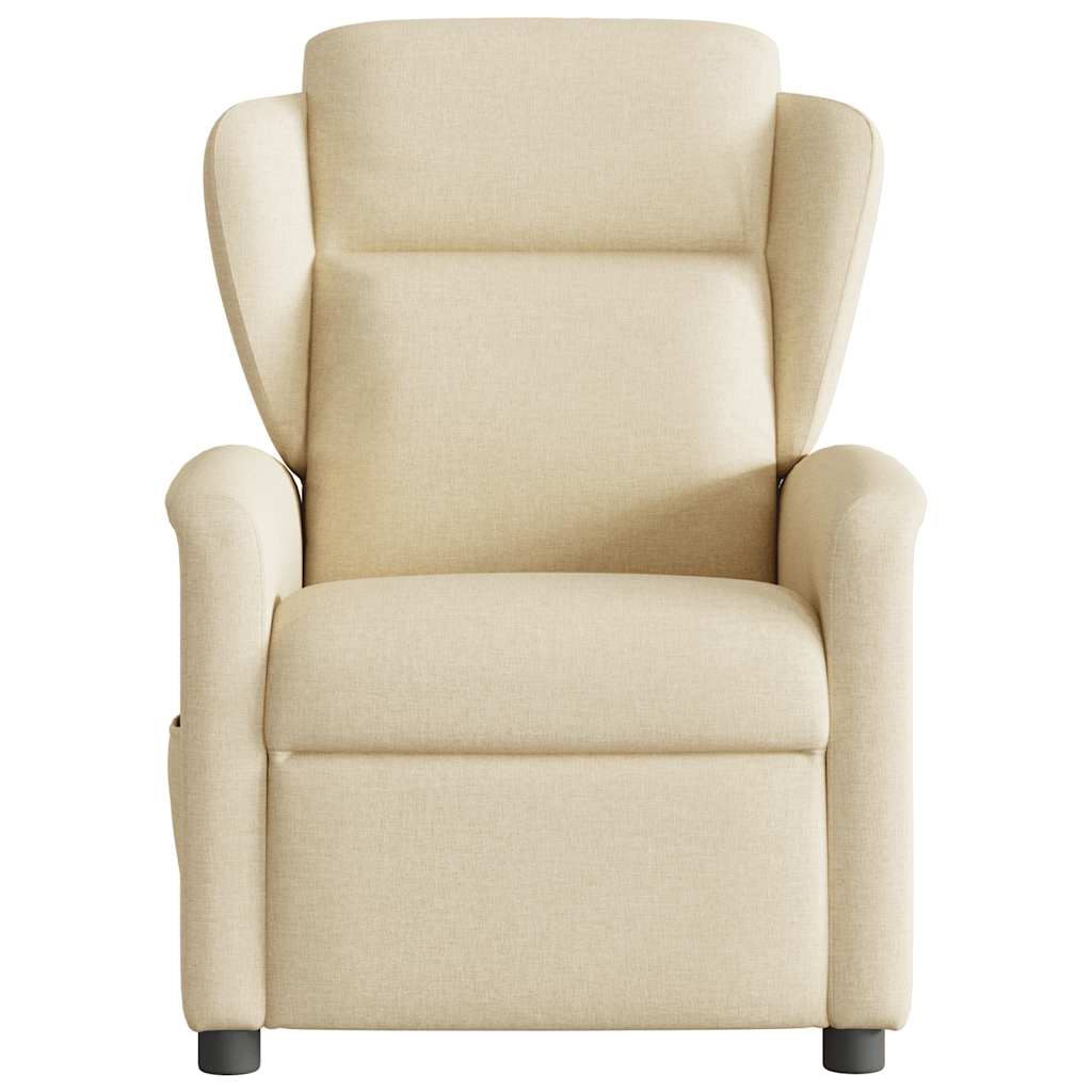 vidaXL Fotoliu electric de masaj rabatabil, crem, textil