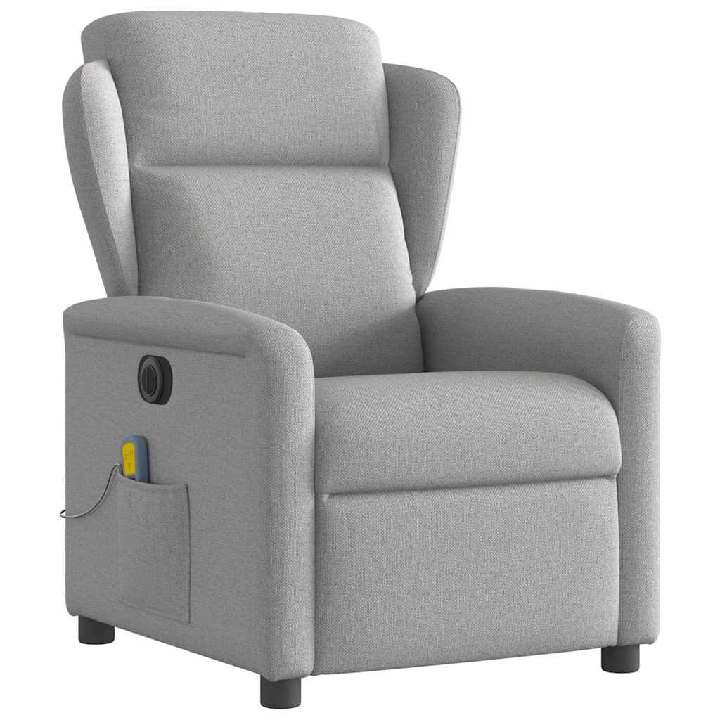 vidaXL Scaun reclinabil electric pentru masaj Cloud Grey Fabric vidaXL Scaun reclinabil electric pentru masaj Cloud Grey Fabric