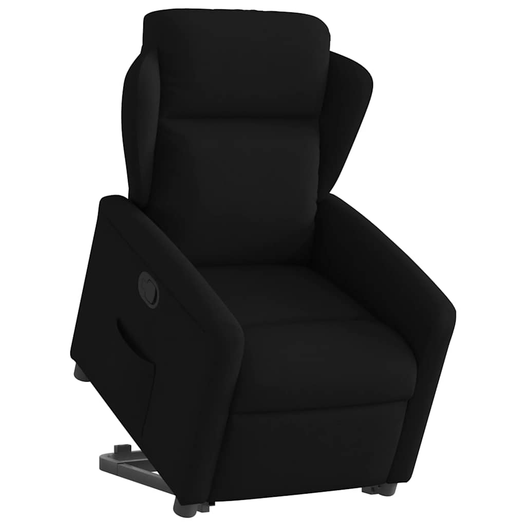 vidaXL Fotoliu rabatabil cu ridicare pe verticală, negru, textil