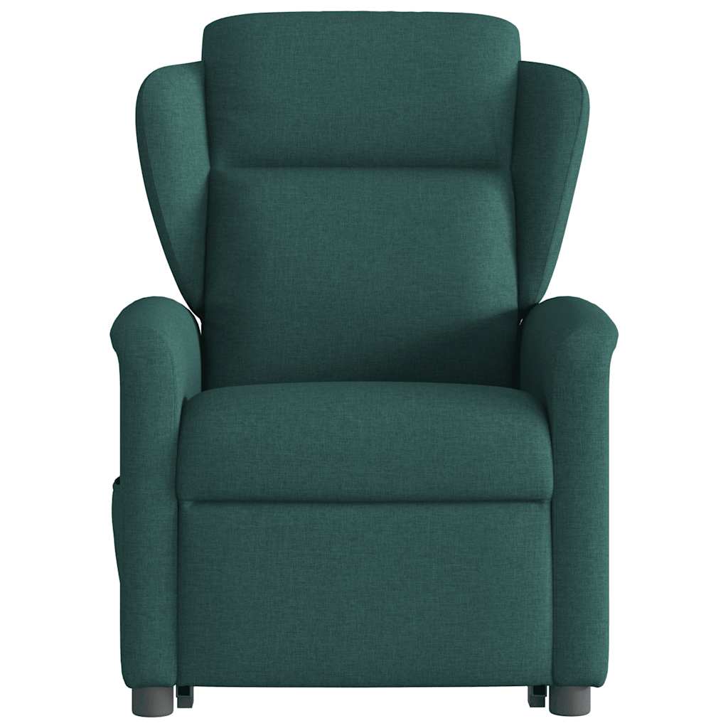 vidaXL Fotoliu rabatabil ridicare pe verticală, verde închis, textil vidaXL Fotoliu rabatabil ridicare pe verticală, verde închis, textil