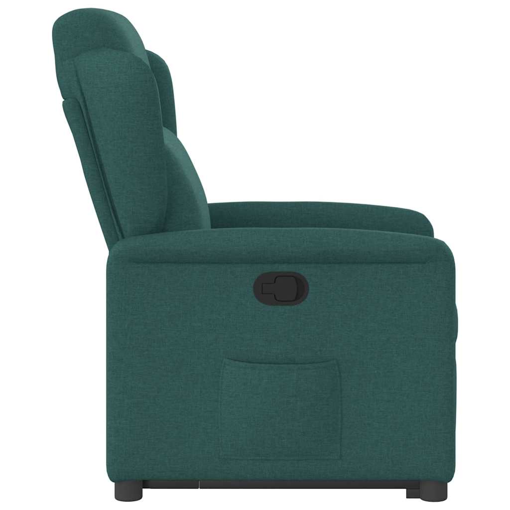 vidaXL Fotoliu rabatabil ridicare pe verticală, verde închis, textil vidaXL Fotoliu rabatabil ridicare pe verticală, verde închis, textil