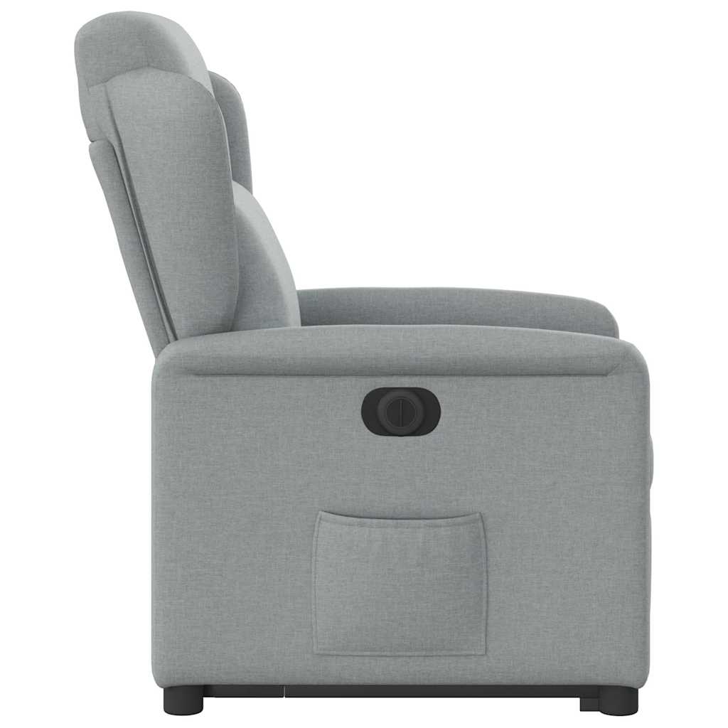 vidaXL Fotoliu electric rabatabil cu ridicare, gri deschis, textil