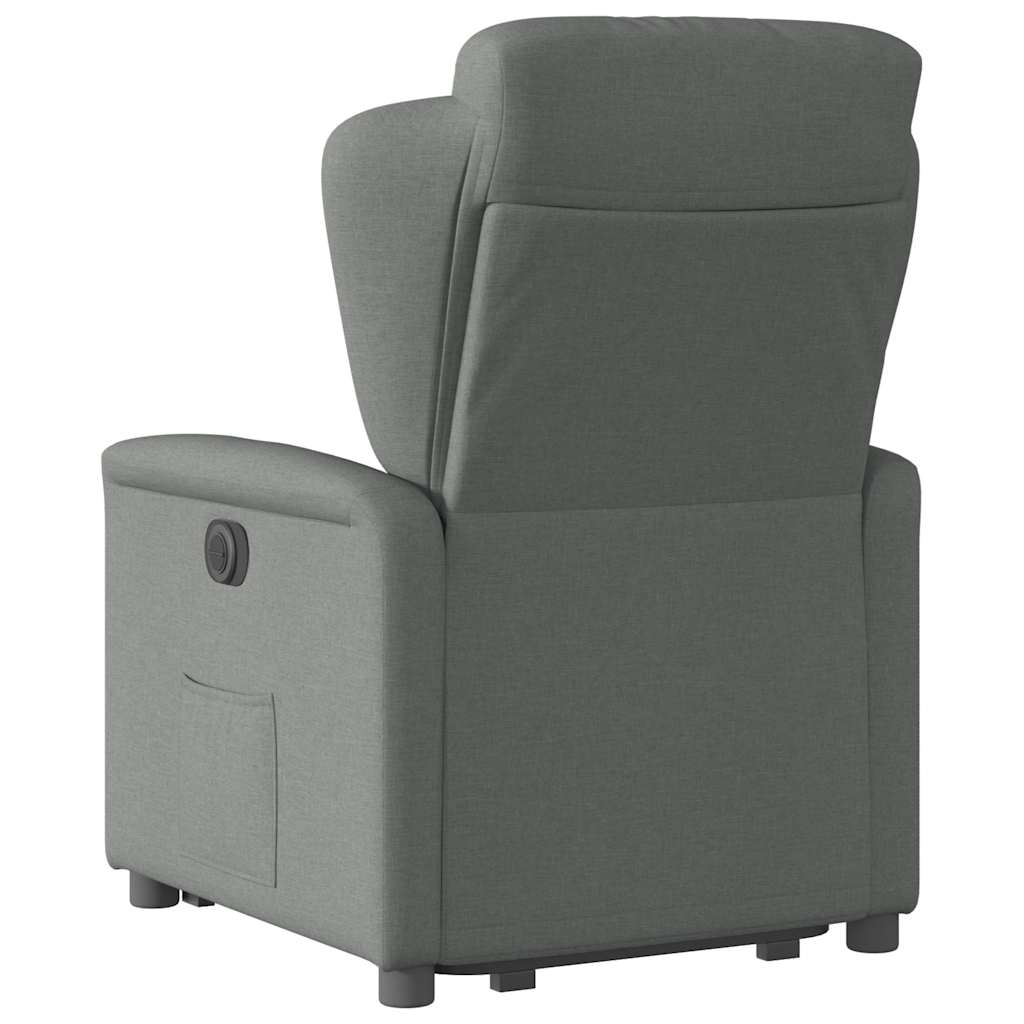 vidaXL Fotoliu electric rabatabil cu ridicare, gri închis, textil