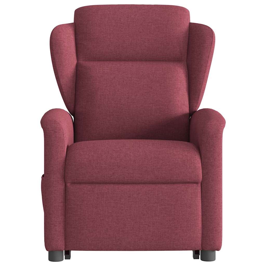 vidaXL Fotoliu electric rabatabil cu ridicare, roșu vin, textil