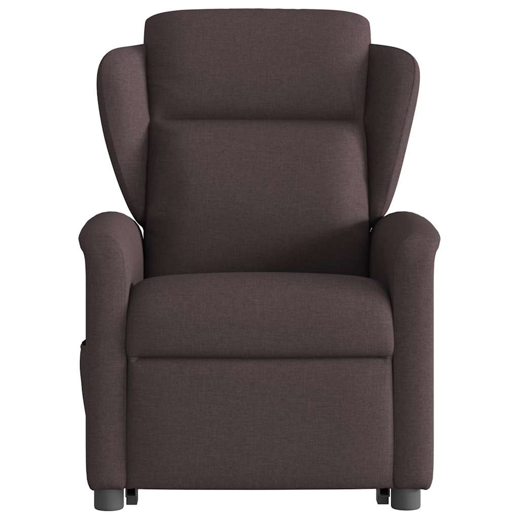 vidaXL Fotoliu electric rabatabil cu ridicare, maro închis, textil
