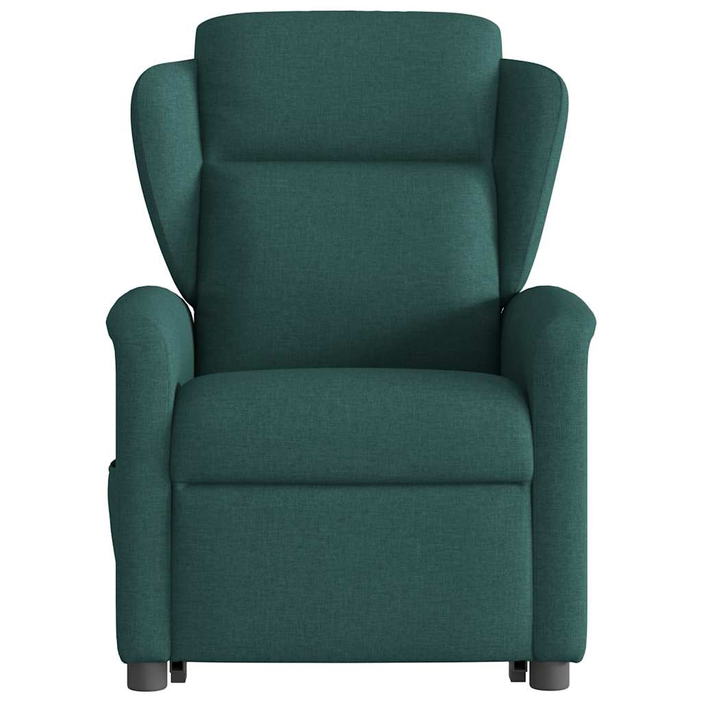 vidaXL Fotoliu electric rabatabil cu ridicare, verde închis, textil