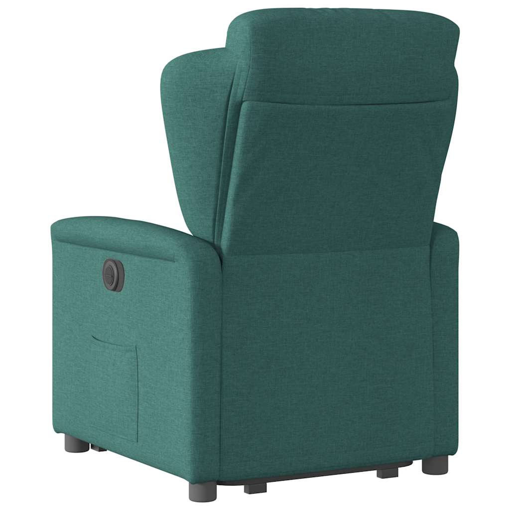 vidaXL Fotoliu electric rabatabil cu ridicare, verde închis, textil