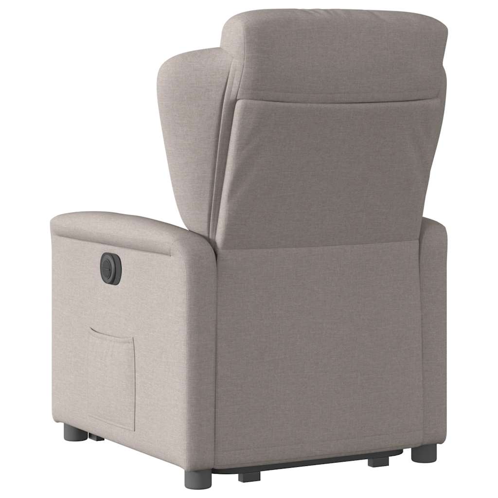 vidaXL Fotoliu electric rabatabil cu ridicare, gri taupe, textil