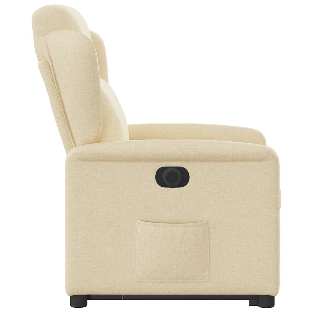 vidaXL Fotoliu electric rabatabil cu ridicare, crem, textil