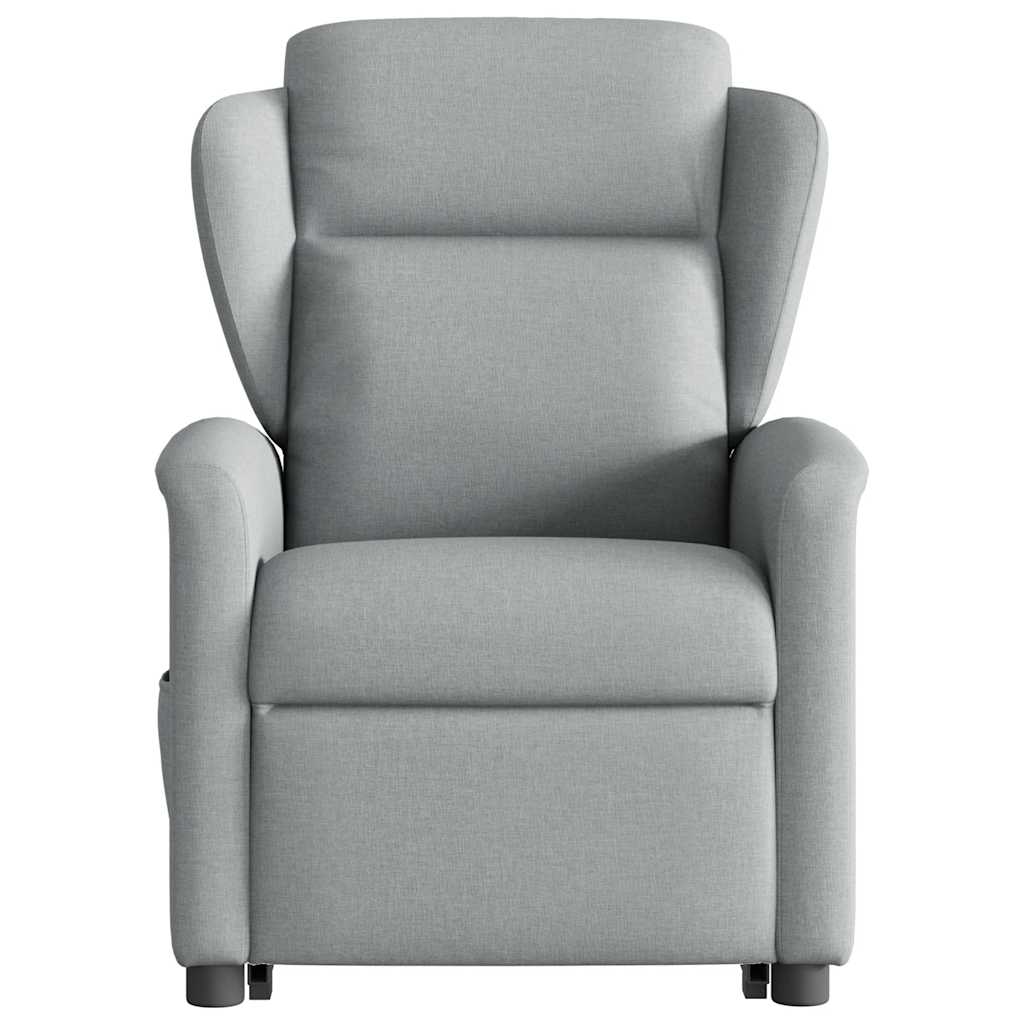 vidaXL Fotoliu electric masaj rabatabil cu ridicare, gri închis textil