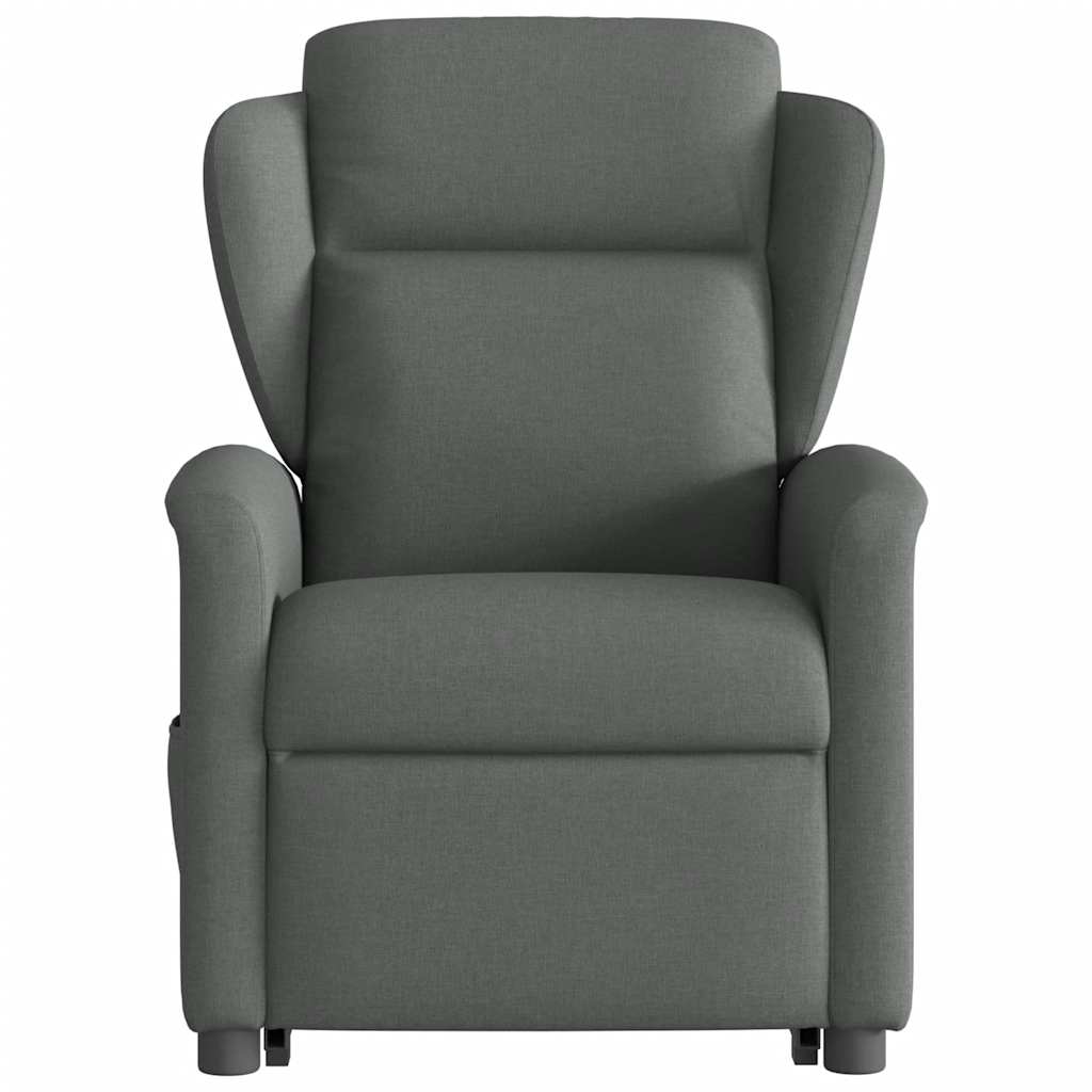 vidaXL Fotoliu electric masaj rabatabil cu ridicare, gri închis textil