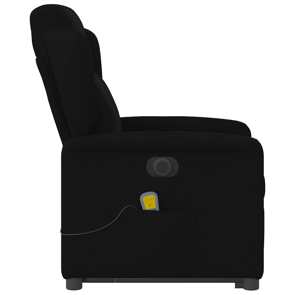 vidaXL Fotoliu electric de masaj rabatabil cu ridicare, negru, textil