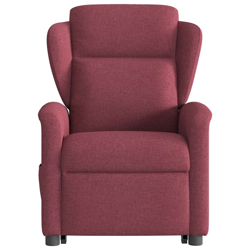 vidaXL Fotoliu de masaj electric rabatabil cu ridicare roșu vin textil vidaXL Fotoliu de masaj electric rabatabil cu ridicare roșu vin textil