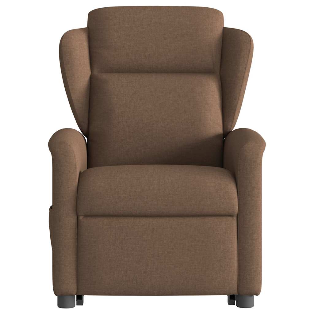 vidaXL Fotoliu electric de masaj rabatabil cu ridicare, maro, textil