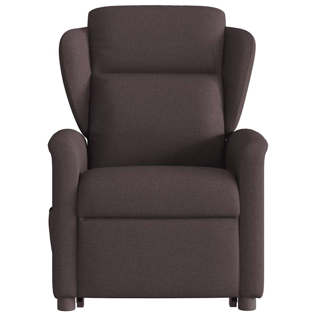 vidaXL Fotoliu electric masaj rabatabil cu ridicare maro închis textil vidaXL Fotoliu electric masaj rabatabil cu ridicare maro închis textil