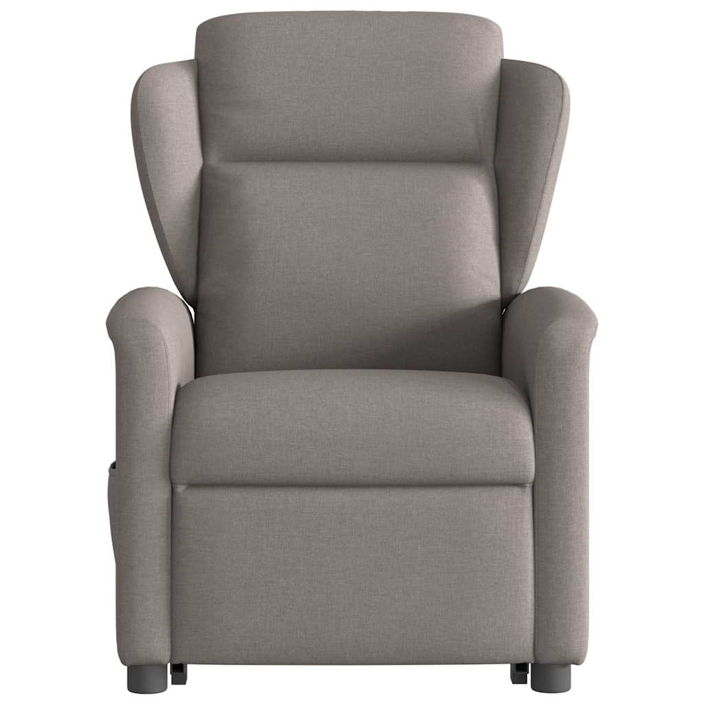 vidaXL Fotoliu electric masaj rabatabil cu ridicare, gri taupe, textil