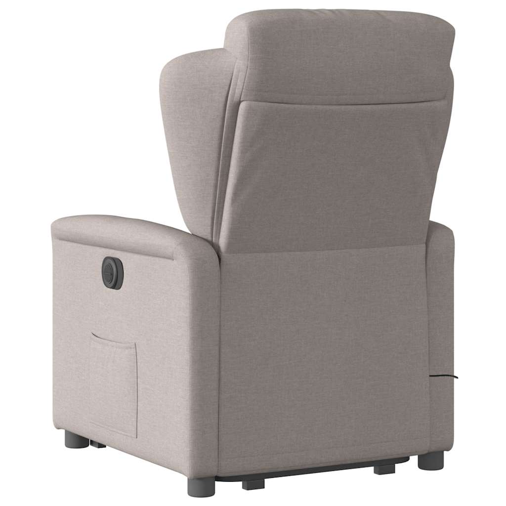 vidaXL Fotoliu electric masaj rabatabil cu ridicare, gri taupe, textil