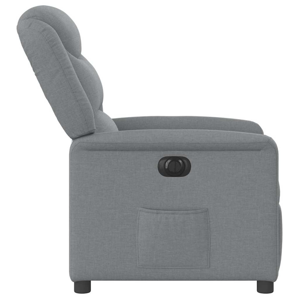 vidaXL Fotoliu rabatabil electric, gri deschis, textil