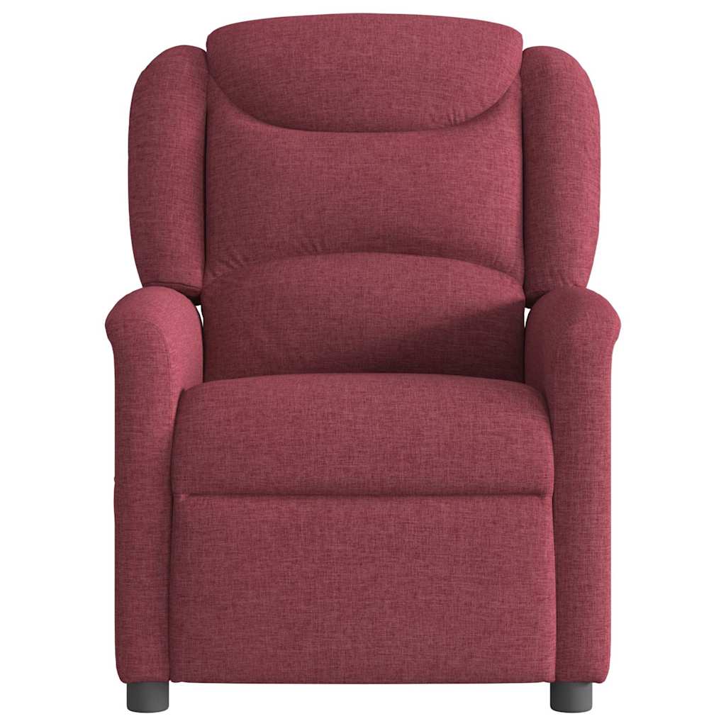 vidaXL Fotoliu rabatabil electric, roșu vin, material textil